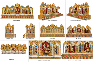 Customized Golden Wooden Hindu Mandir Manufacturer Iskcon Temple Puja Ghar Divine Swaminarayan Shrine for Hindu Sabha <b>Hall</b> Mandi - Product Image 6