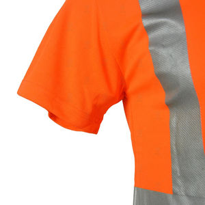 Camiseta de Trabajo de Seguridad de Manga Corta de Alta Visibilidad Naranja, Camiseta de Seguridad Reflectante con Bolsillo y Logotipo Personalizable a Precio Económico - Product Image 3