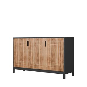 <b>Shoe</b> Rack Wooden with Door <b>Shoe</b> Racks Organizer for Entryway, Hallway & Bedroom with Lock SR 3DR Oak Black - Product Image 4
