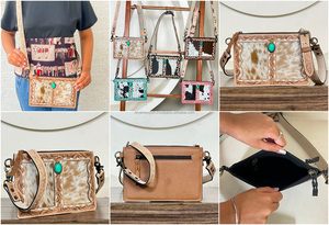 Handmade New Western Tooled <b>Leather</b> Cowhide Crossbody <b>Bag</b> for Women's Shoulder Purse Floral Luxury Latest Designer Sling Handbag - Product Image 3