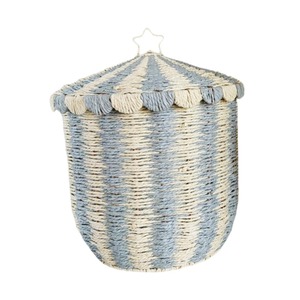 Handwoven Eco-Friendly <b>Storage</b> Basket Laundry <b>Hamper</b> Lidded Fashion Decor Pet Toys Box Sundries Holder Bin Living Room Bedroom - Product Image 1