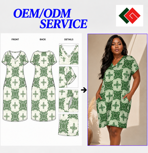 Vente en gros – Robe décontractée d'été pour femme, col bateau, manches courtes, imprimé floral, coupe ample trapèze, longueur genou, en polyester tissé respirant - Product Image 3