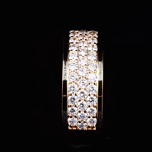 Luxury Unisex Eternity Band <b>Ring</b> 18K Solid <b>Gold</b> 18K <b>Gold</b> Plated Brilliant Cut Natural Stone Prong Setting <b>Cocktail</b> <b>Ring</b> - Product Image 4