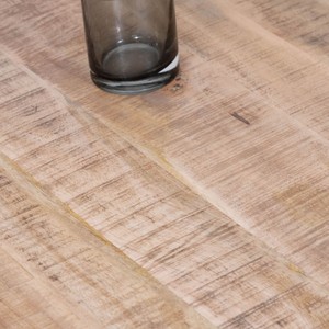 Mesa de centro redonda de dos niveles Vandana Silver Haven en madera maciza de mango con estructura de metal negro. - Product Image 3