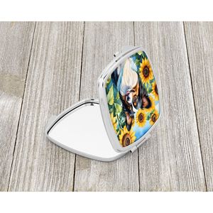 Papillon, girasoles compactos para mujer, espejo de maquillaje de viaje decorativo, regalo de bolsillo de mano plegable para niñas - Product Image 2