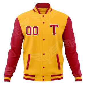 Chaqueta Universitaria Personalizada Amarilla y Morada, Chaqueta Bomber Letterman, Chaqueta de Béisbol con Nombre y Número Personalizados - Product Image 4