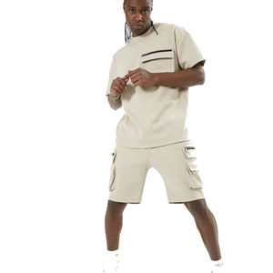 Ensemble de vêtements de sport d'été pour hommes avec logo personnalisé, respirant, t-shirt et short, ensemble de short de sport pour hommes, t-shirt et short. - Product Image 3