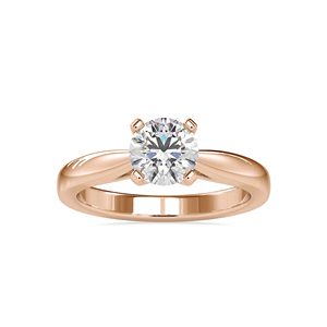 Anillo de moissanita de corte redondo con baño de oro blanco de 18K y baño de oro rosa, moissanita EF VVS tipo diamante - Product Image 6