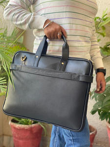 Nouveau véritable fait à la main véritable Crunch cuir bref ordinateur portable sac de messager étui pour ordinateur portable porte-fichier bureau utilisation sac ordinateur portable sacs à bandoulière - Product Image 3