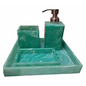 Luxury <b>White</b> Hotel Grade <b>Bathroom</b> <b>Set</b> Polyresin <b>Accessory</b> Collection RR ENTERPRISES India - Product Image 1