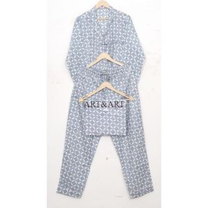 Ensemble pyjama 2 pièces pour femme, 100% coton, imprimé floral, respirant, décontracté, automne, taille élastique, vêtements de nuit, vêtements de détente, toutes tailles - Product Image 5