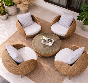 Conjunto de Sofás de Exterior en Forma de Concha para el Hogar, Impermeable, para Playa, Piscina, Patio, Jardín, Sofá de Madera Seccional para Exteriores - Product Image 1