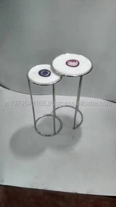 Modern Round Coffee and Side <b>Table</b> with Marble Top and Metal Frame Living Room Furniture Decorative Accent <b>Table</b> - Product Image 4