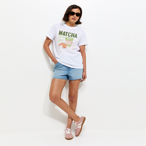 New Arrival Women's White Cotton Print Relaxed Fit T-Shirt High Demand Women's Short Sleeves Crew Neck Shirts Women's T-Shirts - Product Image 5