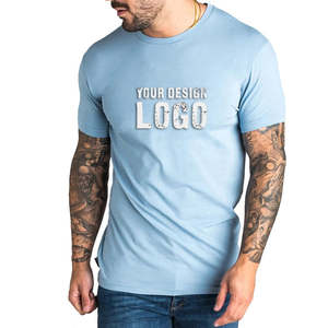 T-shirt décontracté pour homme en coton 100% avec logo personnalisé bleu, manches courtes, respirant, écologique, séchage rapide, streetwear d'été - Product Image 5