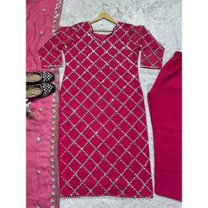 Vestidos de Noche Elegantes con Top, Falda y Dupatta para Fiestas - Product Image 4