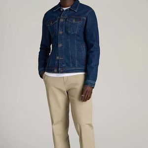 <b>Mens</b> <b>Blue</b> Denim Jacket Classic Jean Outerwear with Turn Down Collar Long Sleeve Durable and Stylish for Everyday Wear - Product Image 3
