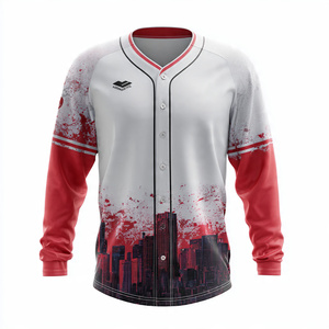 Camisetas de Béisbol Personalizadas por Sublimación para Hombre, Uniformes de Equipo de Manga Larga, Camisetas de Entrenamiento Transpirables de Alto Rendimiento - Product Image 1