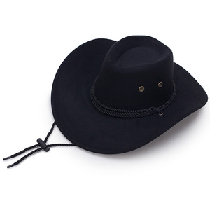 Chapeau de cowboy unisexe en cuir artificiel pour adultes et enfants, style western, décontracté, avec large bord pare-soleil - Product Image 4