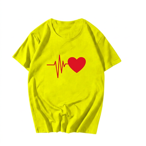 T-shirt décontracté à manches courtes pour homme Heartbeat Pulse Line, coupe classique, col rond, jersey en coton, écologique, respirant, séchage rapide - Product Image 2