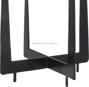 Candelero de 4 piezas de metal negro para el hogar y el hotel, farolillos decorativos festivos y velas para sala de estar y regalo - Product Image 5