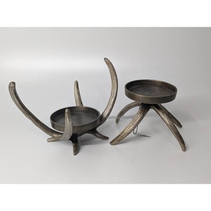 Support de bougie en aluminium finition or, bougeoir décoratif de Noël pour table, pot à bougie, support de décoration florale - Product Image 2