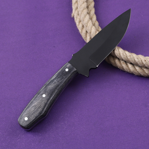 Cuchillo de Pescador Nórdico de Acero al Carbono con Recubrimiento en Polvo, Hoja Fija de Punta Caída, Grado Industrial, Mango de Madera Pakka, OEM Personalizado - Product Image 4