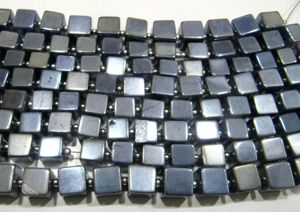 Perles de pierre de lune bleue naturelle AB Mystic Coated 6-7mm Iolite forme cube simple 8 pouces - Product Image 3