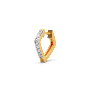 Pendientes de Aro Curvos Dorados con Diamantes - Product Image 2
