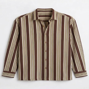Camisa a Rayas Múltiples para Hombre, a la Moda, Informal, para Oficina, Fabricante OEM en India, Disponible en Algodón Premium - Product Image 1