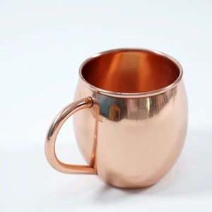 Solid Pure Copper Mug Polished Finish Handmade Copper Drinking Mug Traditional <b>Drinkware</b> by Madiha Art and Crafts - Product Image 1