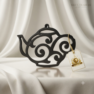 Salvamanteles Metálico Rectangular Negro con Diseño Ornamental, Resistente al Calor, para Ollas Calientes, Protector de Mesa para Cocina y Comedor - Product Image 2