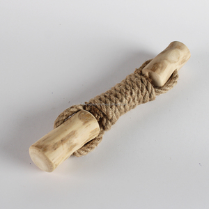 Wholesale Natural Coffee Wood Hemp Nunchaku Dog <b>Toy</b> From Vietnam Factory, OEM ODM Durable Rope Tug For Dogs <b>Interactive</b> Play - Product Image 1