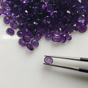 Gema de Amatista Africana Natural Facetada, Corte Ovalado de 5x4MM, Color Púrpura, para Joyería, Gemas de Red Mountain - Product Image 4