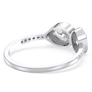 Bague de fiançailles en argent sterling 925 et moissanite, fabrication REYES, vente directe d'usine, plaqué or blanc 14 carats, bijoux pour femmes - Product Image 4