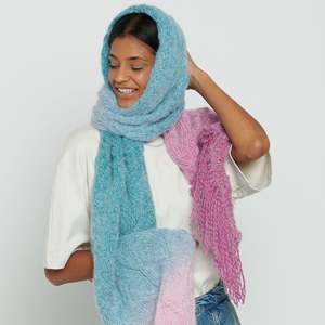 Bufanda de punto de cachemira para mujer, personalizada OEM y ODM, larga, de invierno, teñida con hilo sólido, ecológica, con borlas y jacquard. - Product Image 5