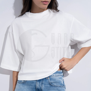 Camiseta Corta de Verano para Mujer, Ajustada, Transpirable, Informal, Blanca, Lisa - Product Image 2