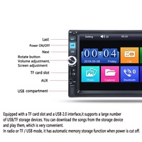 Autoradio universel 2DIN 7 pouces avec écran tactile, Mirror Link/FM/TF/BT/MP5, lecteur DVD