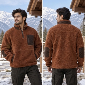 Premium Soft <b>Fleece</b> Fabric Warm Comfortable Fit Stylish Design Suitable For Winter Wear Travel Outdoor <b>Men</b> <b>Sherpa</b> <b>Fleece</b> Jacket - Product Image 6