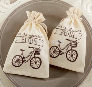 Screen-Printed Cotton Muslin <b>Tote</b> Canvas Grocery <b>Bags</b> with Heavy Duty Rope Handle Eco-Friendly Drawstring Design - Product Image 4