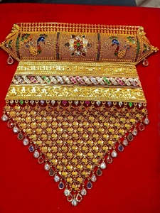 Collar de Oro Sólido de 22k con Diseño de Pavo Real Meenakari para Mujer, Conjunto de Joyería para Regalo de Boda Nupcial India - Product Image 3