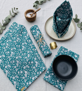 Serviettes en coton en gros, imprimées à la main, motif carré, douces, durables, pour usage quotidien, personnalisables, pour la cuisine et les mariages, linge de table - Product Image 5