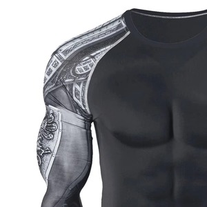 Custom Logo Printed Full Sleeve O Neck Men MMA Rash Guard New Arrival 2025-26 Custom Made Professional Men Rash Guards - Product Image 6