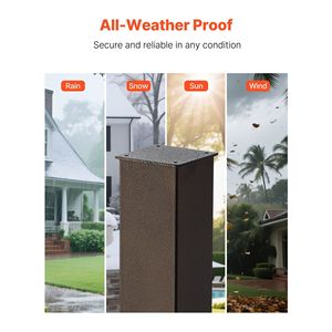 Supporto per Cassetta Postale in Metallo Resistente 43 X 4 X 4 Pollici, Acciaio Verniciato a Polvere, Montaggio a Terra, Design Elegante per Uso Esterno - Product Image 5