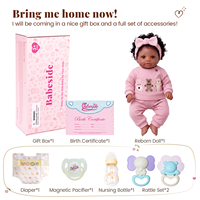 Poupées Reborn Babeside Jaden 17 pouces, poupées Reborn bébé fille afro-américaine, cheveux afro noirs, corps en tissu doux, nouvelle arrivée 2026