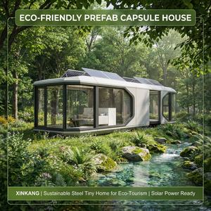 Casa Móvil Prefabricada Impermeable Tipo Cápsula Espacial con Estructura de Acero, Completamente Amueblada, con Baño, Lista para Usar - Product Image 1