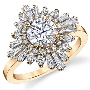 Anillo de compromiso de oro macizo de 14k/18k moderno y elegante, estilo Art Deco, con diamante redondo cultivado en laboratorio, para mujeres y niñas. - Product Image 4
