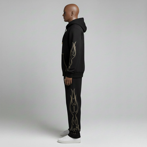 Chándal de Maternidad Estampado de la Mejor Calidad, Ligero, con Lavado Ácido, Corte Regular, para Hombre, Estilo Urbano Otoñal, con Capucha, 100% Algodón - Product Image 2