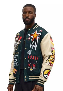 Men's Varsity <b>Jacket</b> | Custom Letterman Baseball <b>Jacket</b> Two Tone Casual Streetwear College <b>Jacket</b> Wholesale - Product Image 3
