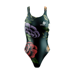 Traje de Baño de Una Pieza Ecológico para Mujer, Spandex/Poliéster, Cuello Redondo, Diseño sin Costuras, Secado Rápido, Impresión por Transferencia de Calor, Talla Grande - Product Image 2